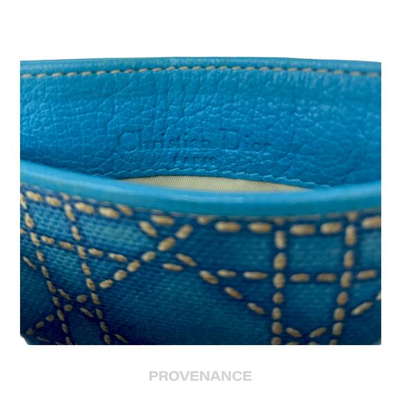 🔴 Dior Cannage Card Holder Wallet - Blue - Picture 5 of 6